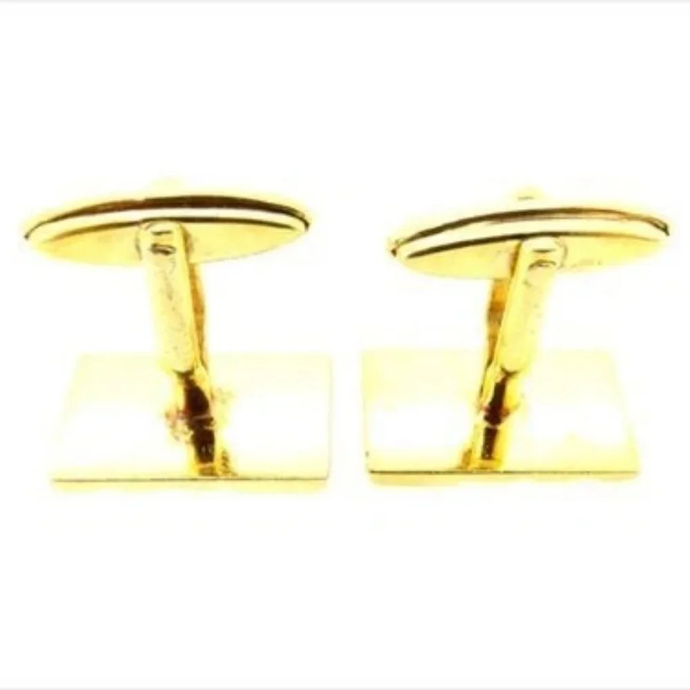 Dunhill cuffs D logos Gold Mens Authentic Used T7152